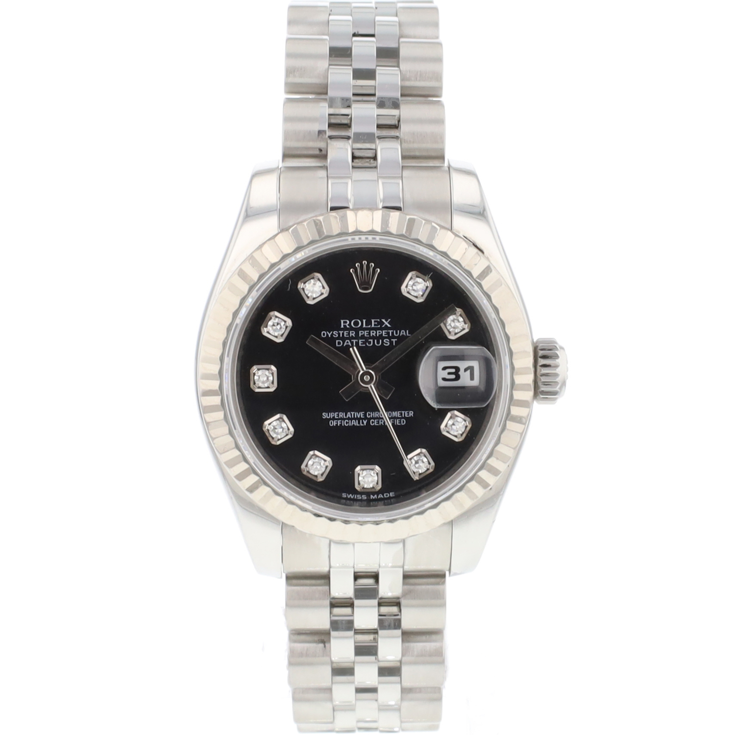 Datejust 26 Lady Jubilee Fluted Black Diamond Dial - Rolex - Exclusive ...