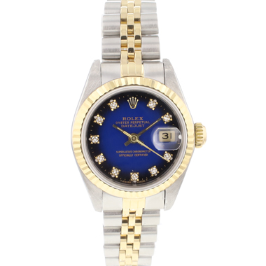 Rolex - Datejust 26 Lady Steel Gold Blue Diamond Vignette Dial