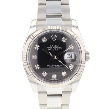 Rolex - Datejust 36 Oyster Fluted Black Diamond Dial