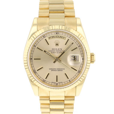 Rolex - Day-Date 36 Yellow Gold 118238 President Silver Dial