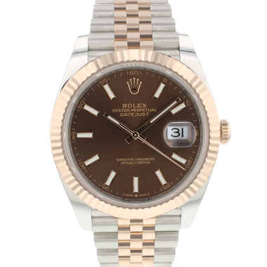 Rolex - Datejust 41 Steel Everosegold Jubilee Fluted Choco Dial