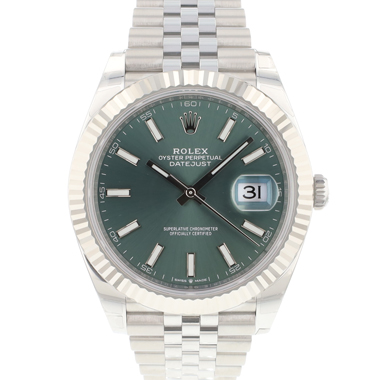 Rolex - Datejust 41 Jubilee Fluted Mint Green Dial NEW 2023