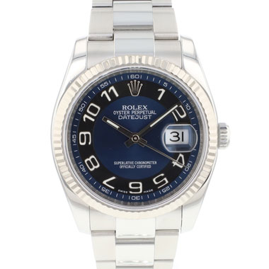 Rolex - Datejust 36 Fluted Oyster Blue Arabic Dial