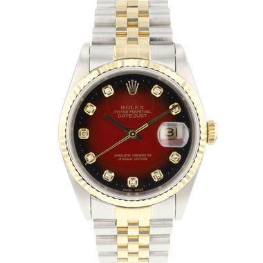 Rolex - Datejust 36 Jubilee Fluted Red Vignette Diamond Dial