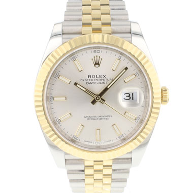 Rolex - Datejust 41 Steel Gold Jubilee Fluted Silver Dial
