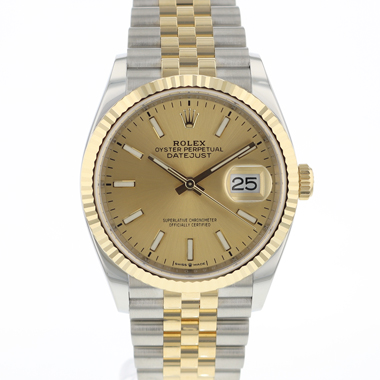 Rolex - Datejust 36 Steel Gold Jubilee Fluted Champagne Dial