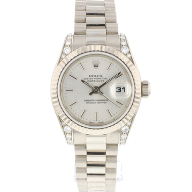 Rolex - Datejust 26 Lady President White Gold Silver Dial