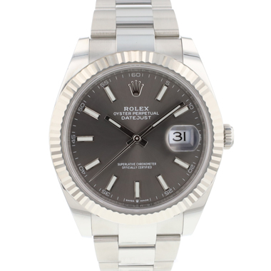 Rolex - Datejust 41 Fluted Oyster Rhodium Dial NEW 2023