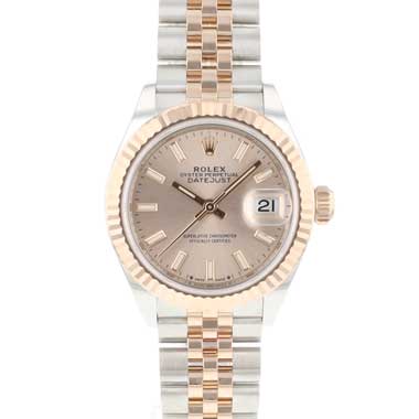 Rolex - Datejust 28MM Steel Everose Gold Jubilee Fluted Silver Dial