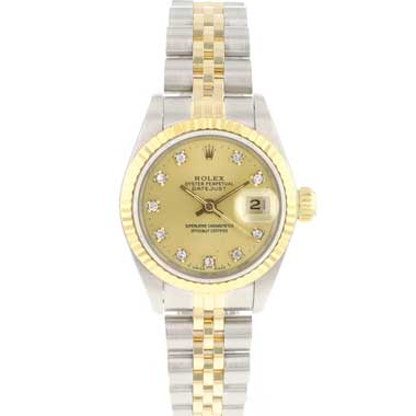 Rolex - Datejust 26 Steel Gold Jubilee Fluted Diamond Champagne Dial