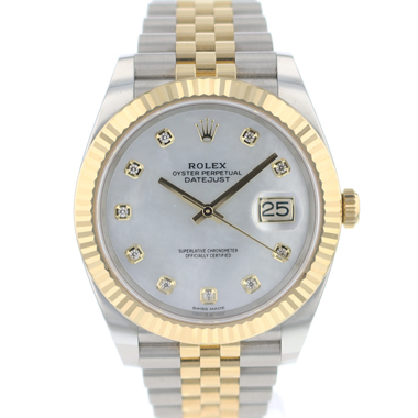 Rolex - Datejust 41 Gold/Steel Fluted Jubilee MOP Diamond Dial