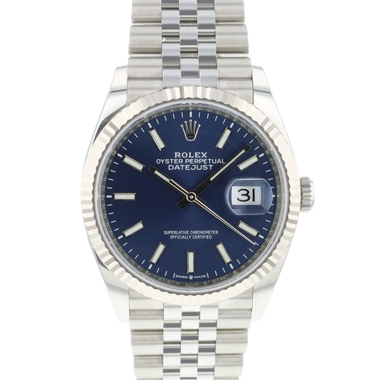 Rolex - Datejust 36 Fluted Jubilee Blue Dial 126234 NEW 2024