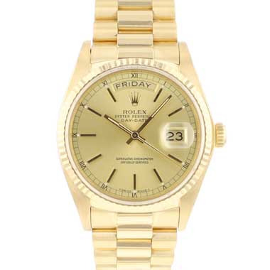 Rolex - Day-Date 36 Yellow Gold Stick Dial