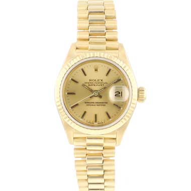 Rolex - Datejust Lady 26 Yellow Gold President Champagne Dial