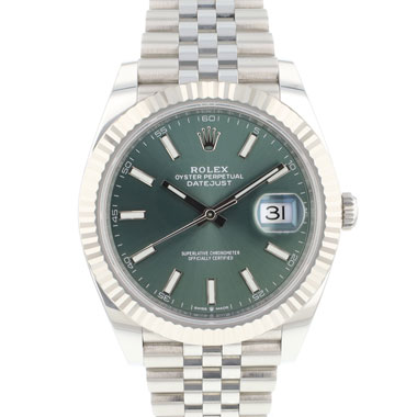 Rolex - Datejust 41 Jubilee Fluted Mint Green Dial NEW 2024