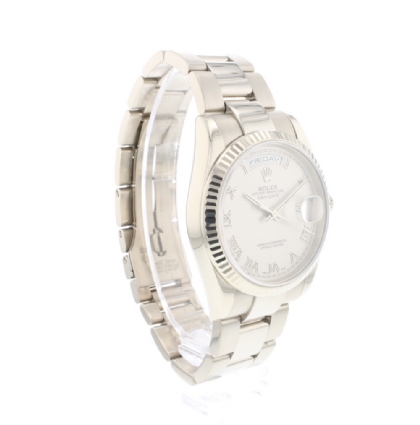 Day-Date 36 White Gold President Silver Roman Dial FULL SET