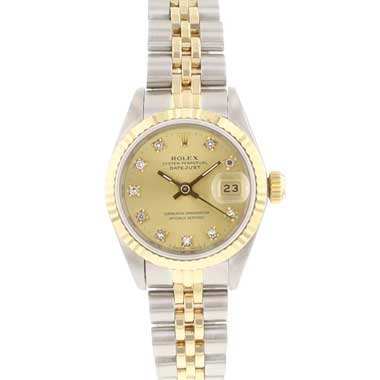 Rolex - Datejust 26 Steel Gold Jubilee Fluted Champagne Diamond Dial