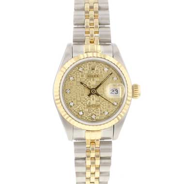 Rolex - Datejust 26 Steel Gold Jubilee Fluted Champagne Diamond Logo Dial