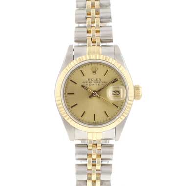 Rolex - Lady Date 26 Steel Gold Jubilee Fluted Champagne Dial