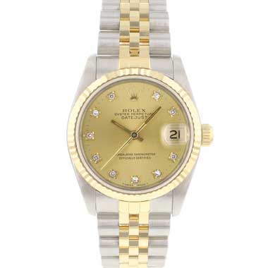 Rolex - Datejust 31MM Steel Gold Jubilee Fluted Diamond Champagne Dial