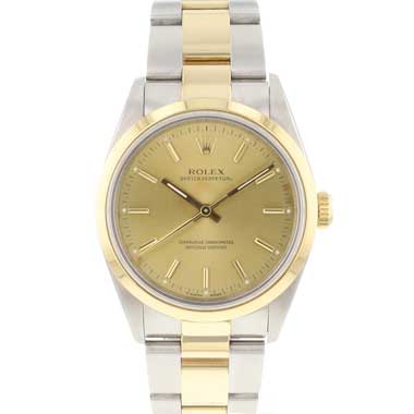 Rolex - Oyster Perpetual 34 Steel Gold Champagne Dial