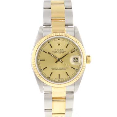Rolex - Datejust 31 Steel Gold Oyster Fluted Champagne Dial