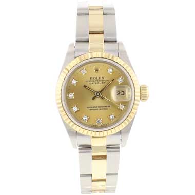 Rolex - Datejust 26 Steel Gold Oyster Fluted Champagne Diamond Dial