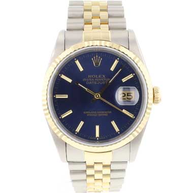 Rolex - Datejust 36 Steel Gold Jubilee Fluted Blue Dial