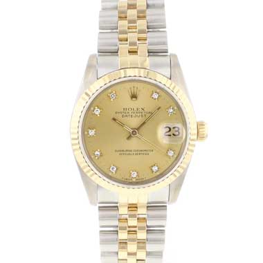 Rolex - Datejust 31MM Steel Gold Jubilee Fluted Diamond Champagne Dial