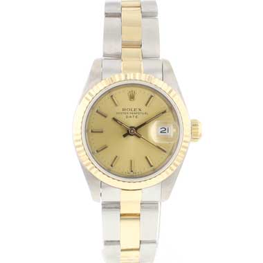 Rolex - Date 26 Steel Gold Oyster Fluted Champagne Dial