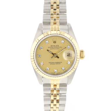 Rolex - Datejust 26 Steel Gold Jubilee Fluted Diamond Champagne Dial