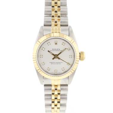 Rolex - Oyster Perpetual Lady 26 MM Steel Gold Jubilee Silver Diamond Dial