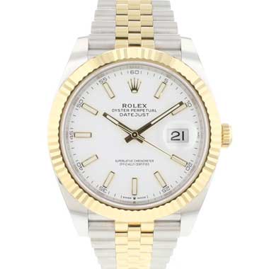 Rolex - Datejust 41 Steel/Gold Jubilee White Dial 126333 Like New