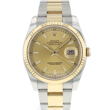 Rolex - Datejust 36 Steel Gold Champagne Dial