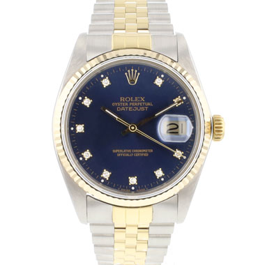 Rolex - Datejust 36 Steel Gold Jubilee Fluted Blue Diamond Dial