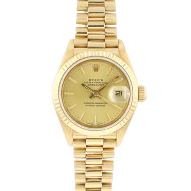 Rolex - Datejust Lady 26 Yellow Gold President Champagne Dial