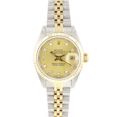 Rolex - Datejust 26 Steel Gold Jubilee Fluted Diamond Champagne Dial