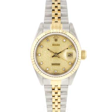 Rolex - Datejust 26 Steel Gold Jubilee Fluted Champagne Diamond Logo Dial