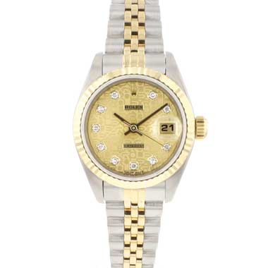 Rolex - Datejust 26 Steel Gold Jubilee Fluted Champagne Diamond Logo Dial