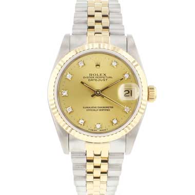 Rolex - Datejust 31MM Steel Gold Jubilee Fluted Diamond Champagne Dial