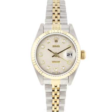 Rolex - Datejust 26 Steel Gold Jubilee Fluted White Diamond Logo Dial