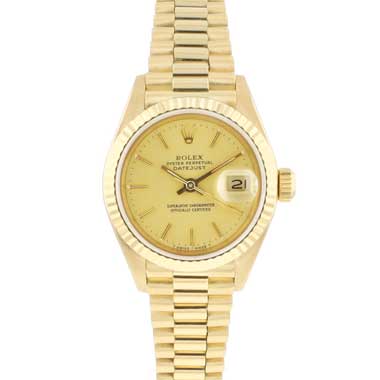 Rolex - Datejust Lady 26 Yellow Gold President Champagne Dial