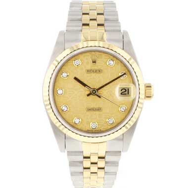 Rolex - Datejust 31 Steel Gold Jubilee Fluted Champagne Diamond Logo Dial