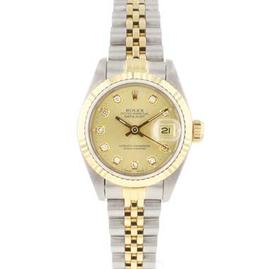 Rolex - Datejust 26 Steel Gold Jubilee Fluted Diamond Champagne Dial