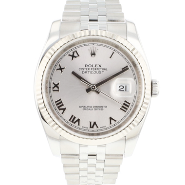 Rolex - Datejust 36 Jubilee Fluted Silver Roman Dial