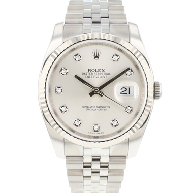 Rolex - Datejust 36 Jubilee Fluted Silver Diamond Dial