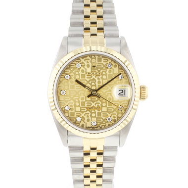 Rolex - Datejust 31MM Steel Gold Jubilee Fluted Diamond Logo Dial