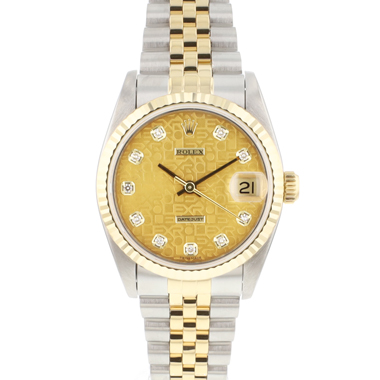 Rolex - Datejust 31MM Steel Gold Jubilee Fluted Diamond Logo Dial