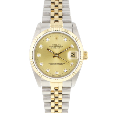 Rolex - Datejust 31MM Steel Gold Jubilee Fluted Diamond Champagne Dial