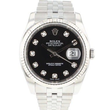 Rolex - Datejust 36 Jubilee Fluted Black Diamond Dial